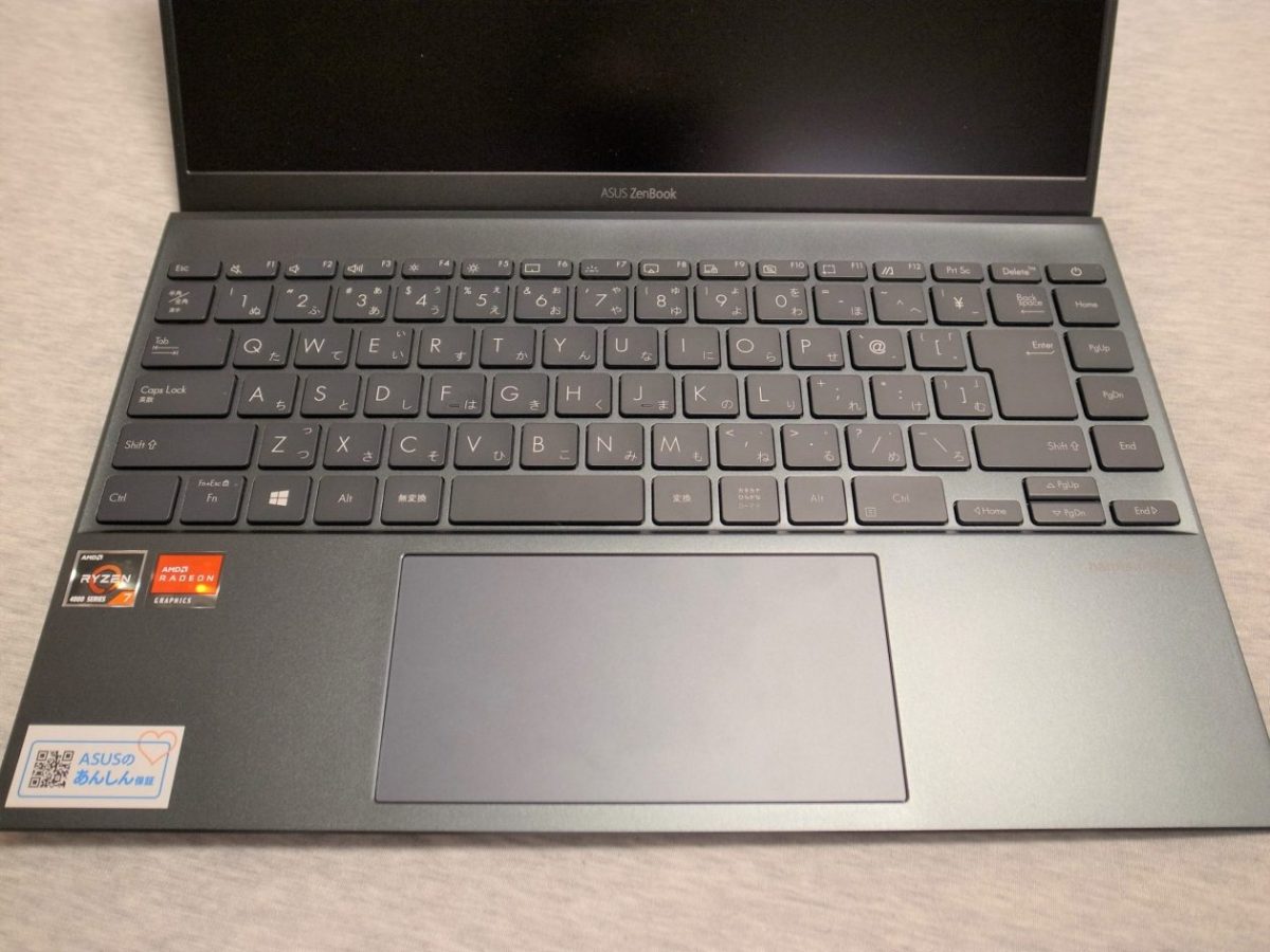 ASUS ZenBook 14キーボード外観